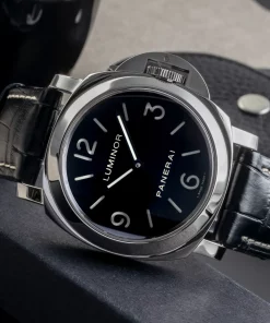 Alternative view of Panerai Luminor Base PAM00112 Manual winding 44mm Unisex Replica Watch - Black Dial, Steel Case