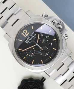 Panerai Luminor Chrono PAM00356 Automatic 44mm Unisex Replica Watch - Black Dial, Steel Case