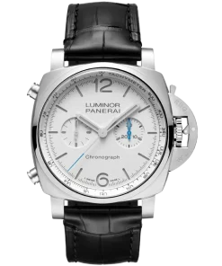Panerai Luminor Chrono PAM01218 Automatic 44mm Unisex Replica Watch - White Dial, Steel Case