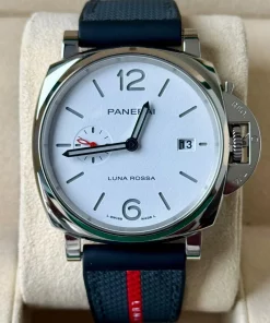 Alternative view of Panerai Luminor Due Luna PAM01381 Automatic 42mm Unisex Replica Watch - White Dial, Steel Case