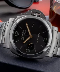Alternative view of Panerai Luminor Marina 1950 3 Days Automatic PAM00352 Automatic 44mm Unisex Replica Watch - Brown Dial, Titanium Case
