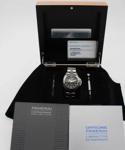 Alternative view of Panerai Luminor Marina Automatic PAM00091 Automatic 44mm Unisex Replica Watch - Blue Dial, Titanium Case