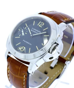 Alternative view of Panerai Luminor Marina PAM 00001 Manual winding 44mm Unisex Replica Watch - Black Dial, Steel Case
