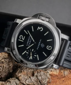 Alternative view of Panerai Luminor Marina PAM00005 Manual winding 44mm Unisex Replica Watch - Black Dial, Steel Case