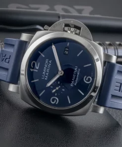 Alternative view of Panerai Luminor Marina PAM01313 Automatic 44mm Unisex Replica Watch - Blue Dial, Steel Case