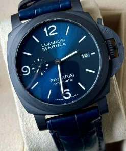 Panerai Luminor Marina PAM01664 Automatic 44mm Unisex Replica Watch - Blue Dial, Carbon Case
