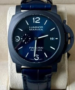 Alternative view of Panerai Luminor Marina PAM01664 Automatic 44mm Unisex Replica Watch - Blue Dial, Carbon Case