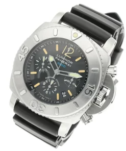 Alternative view of Panerai Luminor PAM00187 Automatic 47mm Unisex Replica Watch - Black Dial, Steel Case