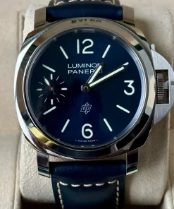 Alternative view of Panerai Luminor PAM01085 Manual winding 44mm Unisex Replica Watch - Blue Dial, Steel Case