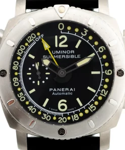 Alternative view of Panerai Luminor Submersible 1950 Depth Gauge PAM00193 Automatic 47mm Unisex Replica Watch - Black Dial, Steel Case