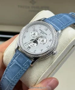 Alternative view of Patek Philippe Annual Calendar 4947G-010 Automatic 38mm Female Replica Watch - White Dial, White Gold Case