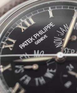 Alternative view of Patek Philippe Annual Calendar 5035P Automatic 38mm Unisex Replica Watch - Black Dial, Platinum Case