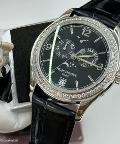 Patek Philippe Annual Calendar 5147G-001 Automatic 39mm Unisex Replica Watch - Black Dial, White Gold Case