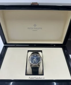 Alternative view of Patek Philippe Annual Calendar 5205G-013 Automatic 40mm Unisex Replica Watch - Blue Dial, White Gold Case