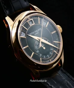Patek Philippe Annual Calendar 5205R-010 Automatic 40mm Unisex Replica Watch - Black Dial, Rose Gold Case