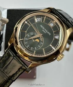 Patek Philippe Annual Calendar 5205R-011 Automatic 40mm Unisex Replica Watch - Green Dial, Rose Gold Case