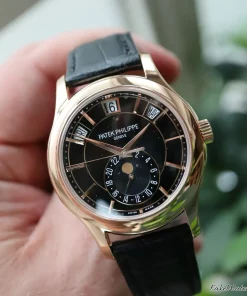 Patek Philippe Annual Calendar 5205R Automatic 41mm Unisex Replica Watch - Black Dial, Rose Gold Case