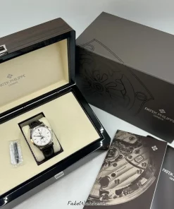 Alternative view of Patek Philippe Annual Calendar 5396G-011 Automatic 38mm Unisex Replica Watch - Silver Dial, White Gold Case