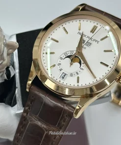 Patek Philippe Annual Calendar 5396R-011 Automatic 39mm Unisex Replica Watch - Silver Dial, Rose Gold Case