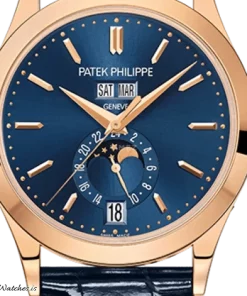 Patek Philippe Annual Calendar 5396R-014 Automatic 38mm Unisex Replica Watch - Blue Dial, Rose Gold Case