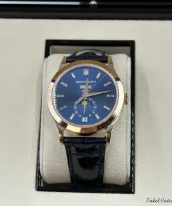 Alternative view of Patek Philippe Annual Calendar 5396R-015 Automatic 39mm Unisex Replica Watch - Blue Dial, Rose Gold Case