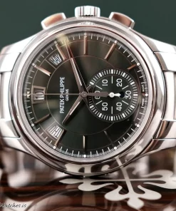 Patek Philippe Annual Calendar Chronograph 5905/1A-001 Automatic 42mm Unisex Replica Watch - Green Dial, Steel Case