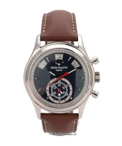 Alternative view of Patek Philippe Annual Calendar Chronograph 5960/01G-001 Automatic 41mm Unisex Replica Watch - Blue Dial, White Gold Case