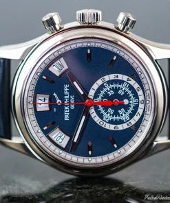 Alternative view of Patek Philippe Annual Calendar Chronograph 5960/01G-001 Automatic 40mm Male Replica Watch - Blue Dial, White Gold Case