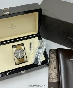 Alternative view of Patek Philippe Annual Calendar Travel Time 5326G-001 Automatic 41mm Unisex Replica Watch - Grey Dial, White Gold Case
