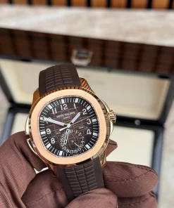 Alternative view of Patek Philippe Aquanaut 5164R Automatic 41mm Unisex Replica Watch - Brown Dial, Rose Gold Case