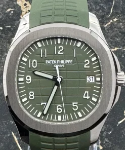 Alternative view of Patek Philippe Aquanaut 5168G-010 Automatic 42mm Unisex Replica Watch - Green Dial, White Gold Case