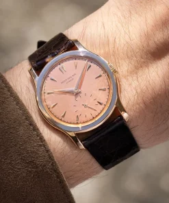 Alternative view of Patek Philippe Calatrava 2450 Manual winding 36mm Unisex Replica Watch - Silver Dial, Yellow Gold Case