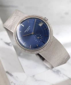 Patek Philippe Calatrava 3445/6 Automatic 36mm Unisex Replica Watch - Blue Dial, White Gold Case