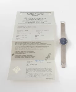 Alternative view of Patek Philippe Calatrava 3445/6 Automatic 36mm Unisex Replica Watch - Blue Dial, White Gold Case