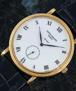 Patek Philippe Calatrava 3919J Manual winding 33mm Unisex Replica Watch - White Dial, Yellow Gold Case