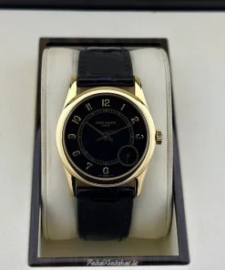 Patek Philippe Calatrava 5000J Automatic 34mm Unisex Replica Watch - Black Dial, Yellow Gold Case