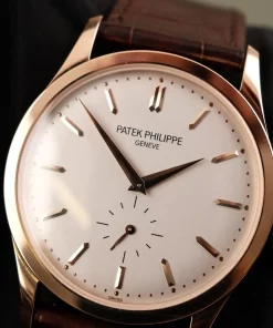 Patek Philippe Calatrava 5196R-001 Manual winding 37mm Unisex Replica Watch - Silver Dial, Rose Gold Case
