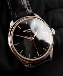Patek Philippe Calatrava 5227G-010 Automatic 39mm Unisex Replica Watch - Black Dial, White Gold Case