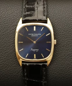 Patek Philippe Golden Ellipse 3566 Manual winding 28mm Unisex Replica Watch - Blue Dial, Yellow Gold Case