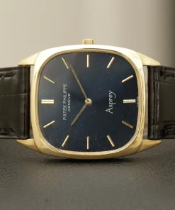 Alternative view of Patek Philippe Golden Ellipse 3566 Manual winding 28mm Unisex Replica Watch - Blue Dial, Yellow Gold Case
