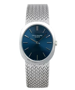 Patek Philippe Golden Ellipse 3589 Automatic 33mm Unisex Replica Watch - Blue Dial, White Gold Case