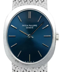 Alternative view of Patek Philippe Golden Ellipse 3589 Automatic 33mm Unisex Replica Watch - Blue Dial, White Gold Case