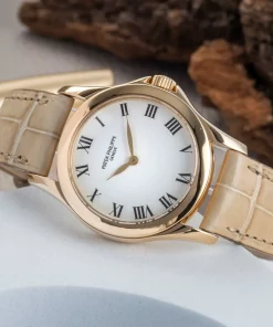 Alternative view of Patek Philippe Golden Ellipse 5738/1R-001 Automatic 35mm Unisex Replica Watch - Black Dial, Rose Gold Case