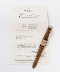 Alternative view of Patek Philippe Gondolo 5124G Manual winding 33mm Unisex Replica Watch - Pink Dial, White Gold Case