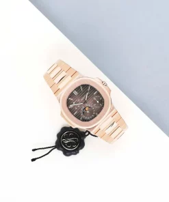 Alternative view of Patek Philippe Nautilus 5712/1R-001 Automatic 40mm Unisex Replica Watch - Brown Dial, Rose Gold Case