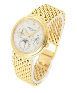 Alternative view of Patek Philippe Perpetual Calendar 3945 Automatic 37mm Unisex Replica Watch - Silver Dial, Yellow Gold Case