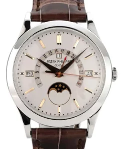 Patek Philippe Perpetual Calendar 5496P-015 Automatic 39mm Unisex Replica Watch - Silver Dial, Platinum Case