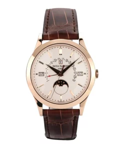 Alternative view of Patek Philippe Perpetual Calendar 5496R-001 Automatic 40mm Unisex Replica Watch - Silver Dial, Rose Gold Case