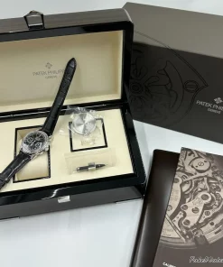 Alternative view of Patek Philippe Perpetual Calendar Chronograph 5271P-010 Automatic 41mm Unisex Replica Watch - Black Dial, Platinum Case