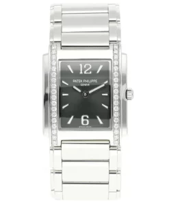 Patek Philippe Twenty~4 4910/1200A-011 Quartz 25mm Female Replica Watch - Green Dial, Steel Case